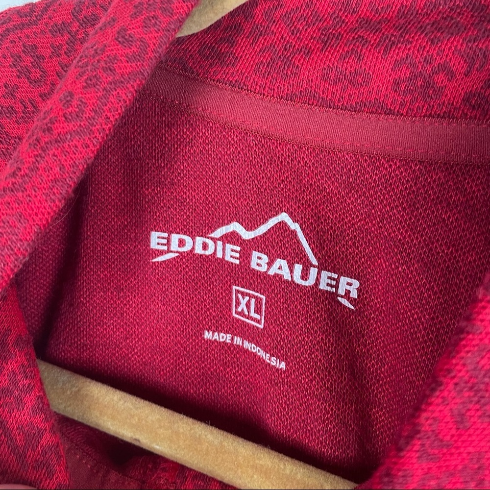 Eddie Bauer Red Aztec Quarter Zip Mock Neck Shirt Size XL - Picture 11 of 11